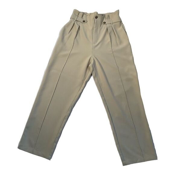 Sollinary Women’s Beige High Waist Cropped Tailored Pants Size Large - Picture 2 of 16